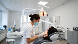 Najlepsi stomatolodzy w Koszalinie – nowoczesny gabinet stomatologiczny podczas wizyty pacjenta
